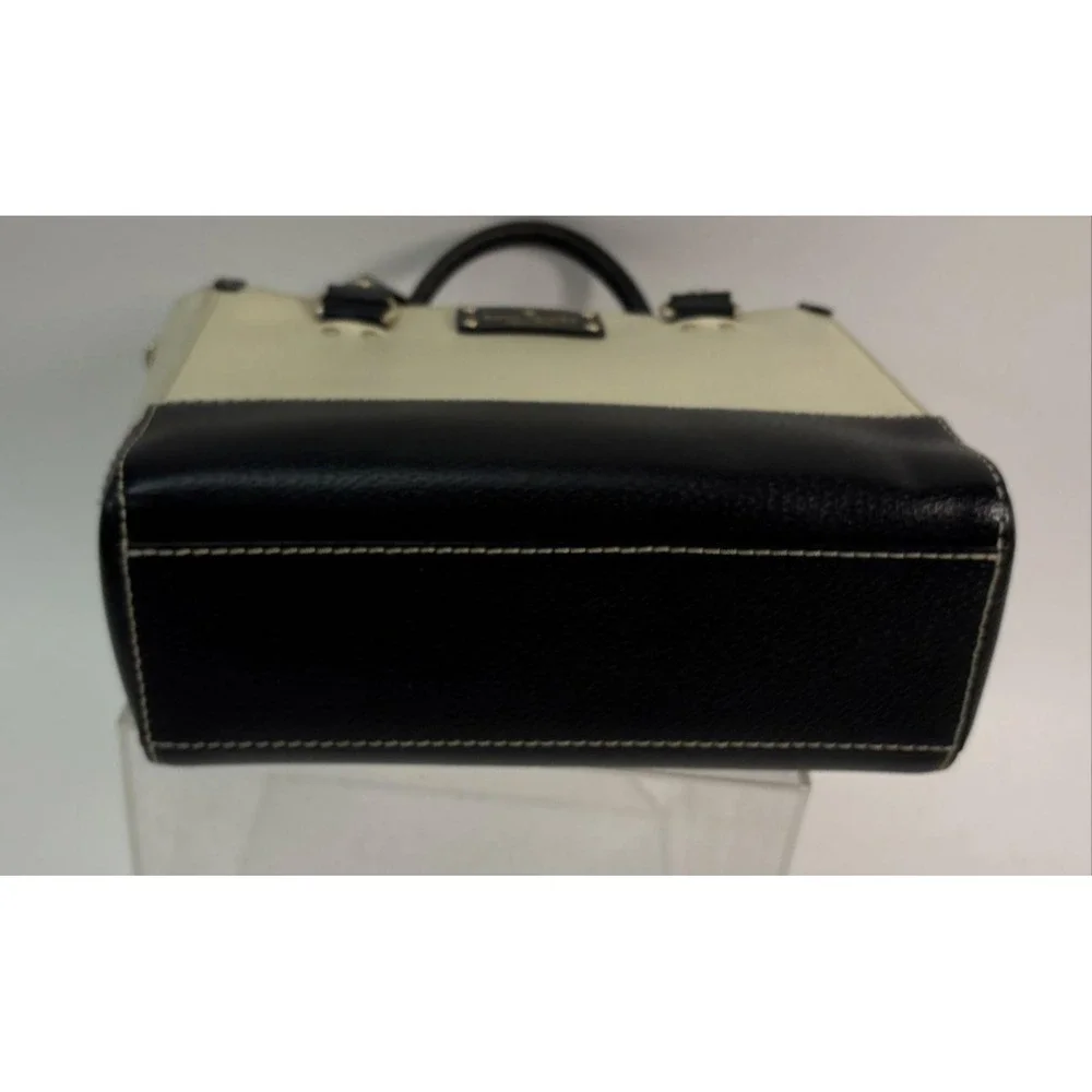 KATE SPADE Berkeley Lane Small Quinn Leather Satchel Black Cream NWOT